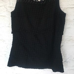 New York & Company XS Polka Dot Lace Top